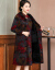 チャナイドレスの女性冬NEW长袖改良版の加絨は厚くて、外は母のオーバーバのチシャナイドレスの2つのセトを羽织って、秋冬3号の色XLは90-15斤を提案します。
