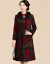 チャナイドレスの女性冬NEW长袖改良版の加絨は厚くて、外は母のオーバーバのチシャナイドレスの2つのセトを羽织って、秋冬3号の色XLは90-15斤を提案します。