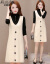 詩バタフライの恋ニトワンピース2020秋冬NEW韓国版ファッション洋風ファッション小柄スーツ2つのボトムスカート潮白色XL
