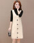 詩バタフライの恋ニトワンピース2020秋冬NEW韓国版ファッション洋風ファッション小柄スーツ2つのボトムスカート潮白色XL
