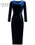 LUY ILICHAブラドンのワンピス女性2020冬NEW金丝绒のセレブルス気質ドレスのスカウトは紺色Sを隠す。
