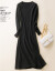 慕美意カシミアワンピース女性秋冬NEWファッション純色厚めのVネック女史の中の長いスタイルのニトセーターのボトムスカート5052気質の黒L（115-125斤を提案します）